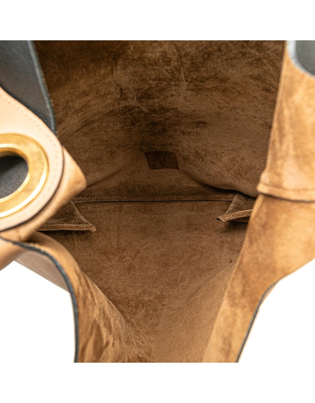 Burberry - Pre-Loved Bicolor Calfskin Grommet Hobo