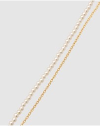 Elli Jewelry - Necklace Set Pearl 925 Sterling Silver Gold-Plated
