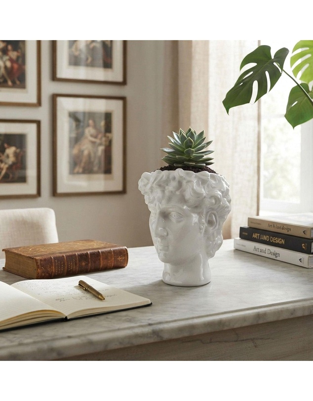 Urban Attitude - Urban Attitude David Head Planter - Matte White