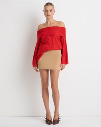 Dazie - Romee Off The Shoulder Knit Jumper