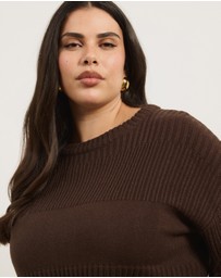 Atmos&Here Curvy - Irena Rib Knit Jumper
