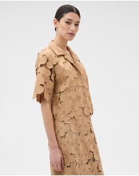 Oroton - Poppy Lace Crop Shirt