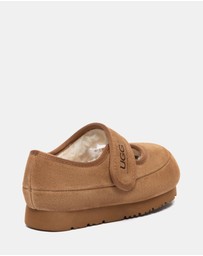 EVERAU - Australian Shepherd Ugg Millie Kids Cow Suede Upper Loafer Oxfords Flats