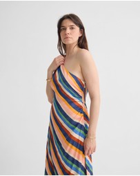Oxford - Capri Striped One Shoulder Dress