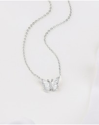 Wanderlust + Co - Butterfly Pearl & Silver Necklace