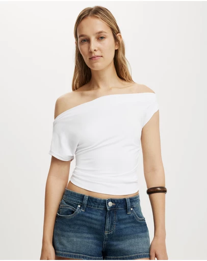 Cotton On - Georgie Off Shoulder Short Sleeve Top