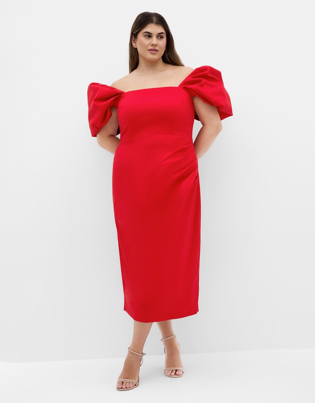 City Chic - Elyse Off Shoulder Midi Dress