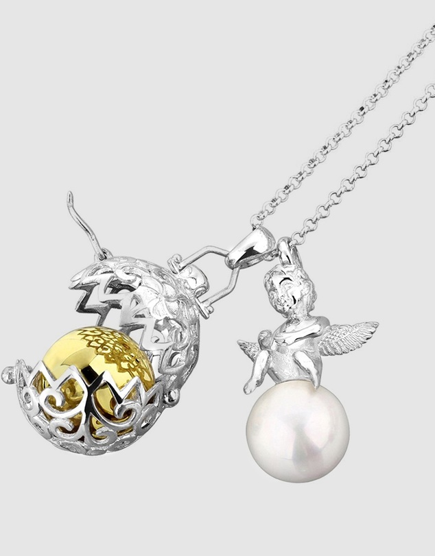 Elli Jewelry - Necklace Angel Garnet 925 Sterling Silver