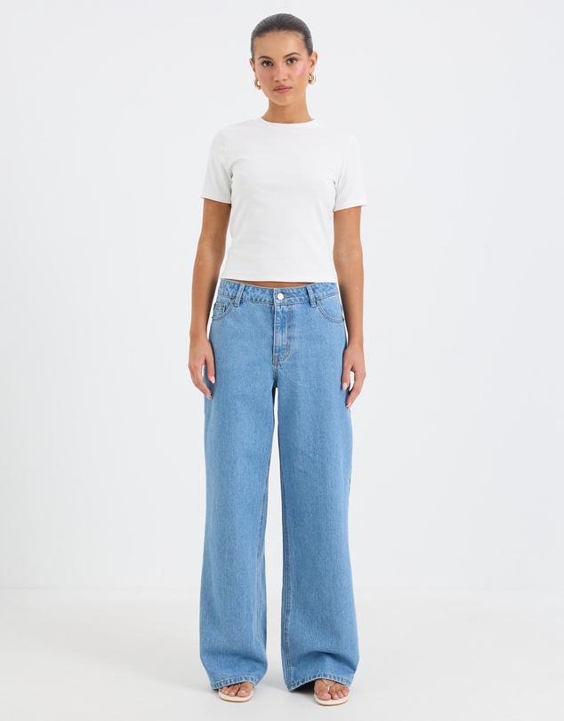 Calli - Cara Cinch Waist Mid Rise Relaxed Jeans