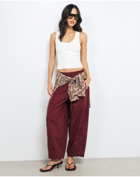 AERE - Organic Cotton Barrel Leg Pants