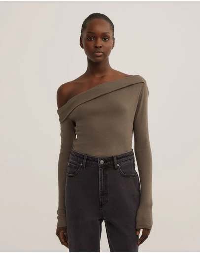 Witchery - Asymmetric Long Sleeve Top