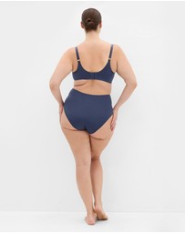 City Chic - Plus size Luxe Microfibre Plunge T-Shirt Bra - navy