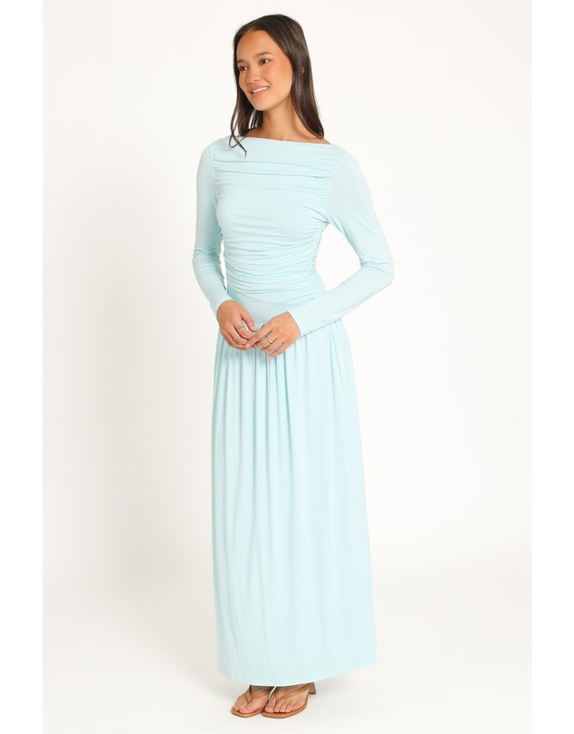 Petal & Pup - Shirley Long Sleeve Maxi Dress - Ice Blue