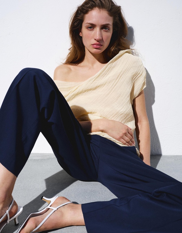 M.N.G - Draped Asymmetrical Blouse