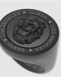 GUESS - Guess Lion King Gunmetal Ring 60