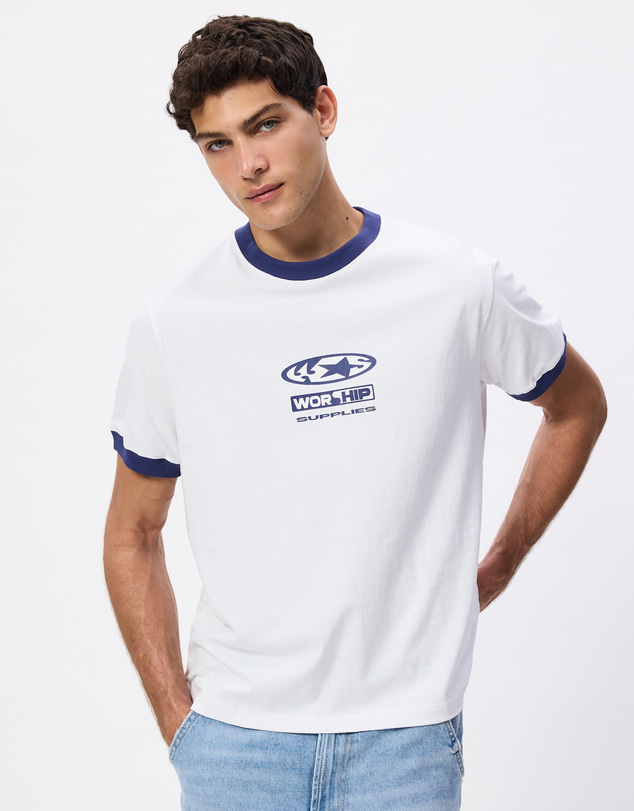 Worship - Synth Fitted Ringer Tee