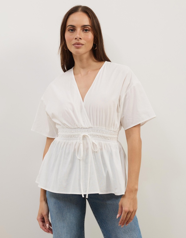 Atmos&Here - Elis Cotton Gathered Waist Top