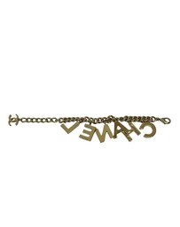 Pre-Loved by Azura Reborn - Pre-Loved CC Gold Plated Lacquered Logo Letter Charms Chain Bracelet