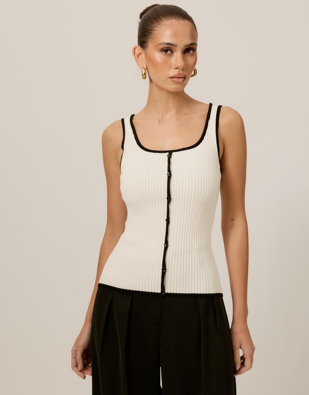 Tussah - Lori Contrast Ribbed Knit Top