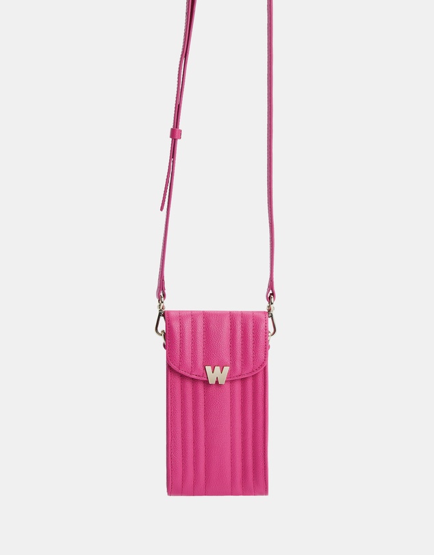 Wolf - Wolf Mimi Phone Case with Wristlet & Lanyard Pink