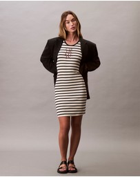 Calvin Klein Jeans - Stripe Cotton Rib Sleeveless Dress