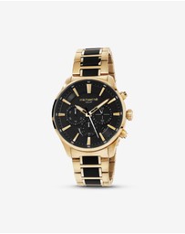 Michael Hill - Solar Powered Men's Watch with Gold and Black Tone in Stainless Steel
