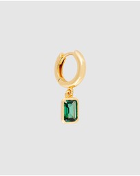 FAIRLEY - Green Crystal Deco Hoops