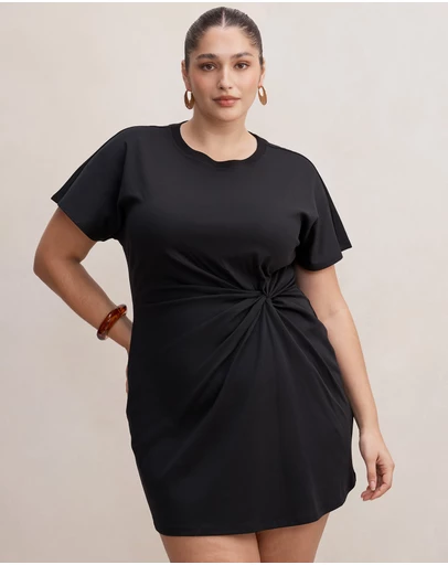 Forever New Curve - Rose Curve T-Shirt Twist Mini Dress