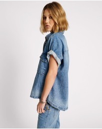 ONE TEASPOON - Blue Rapture Cut Off Denim Shirt
