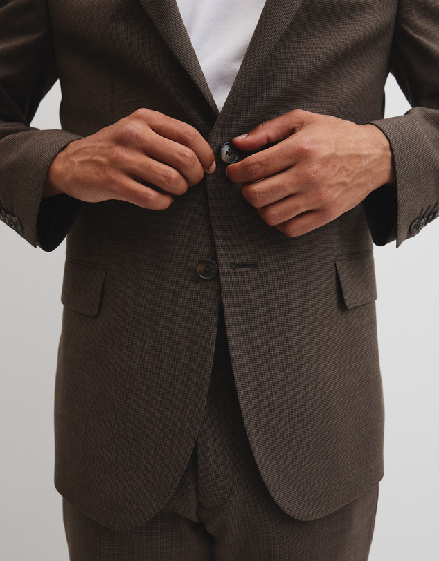 Country Road - Regular Fit Wool Blend Houndstooth Jacket