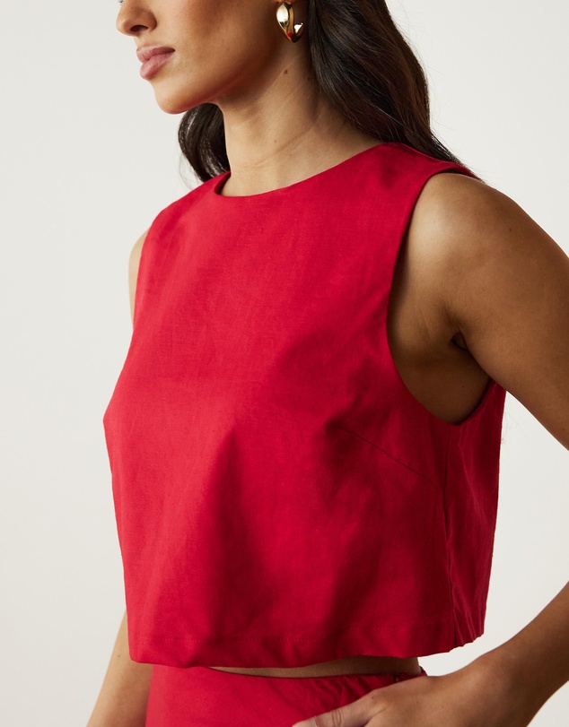 Atmos&Here - Celina Linen Blend Crop Top