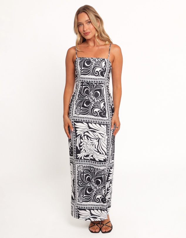 Petal & Pup - Riley Printed Midi Dress - Black