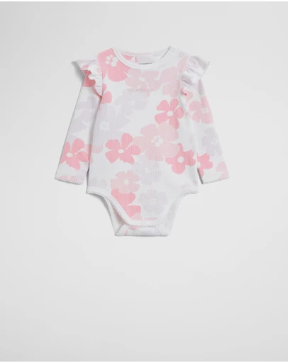 Country Road - Organically Grown Cotton Blend Pointelle Frill Bodysuit