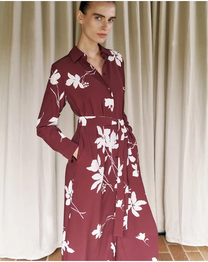 Trenery - Wren Floral Shirt Dress in Auburn