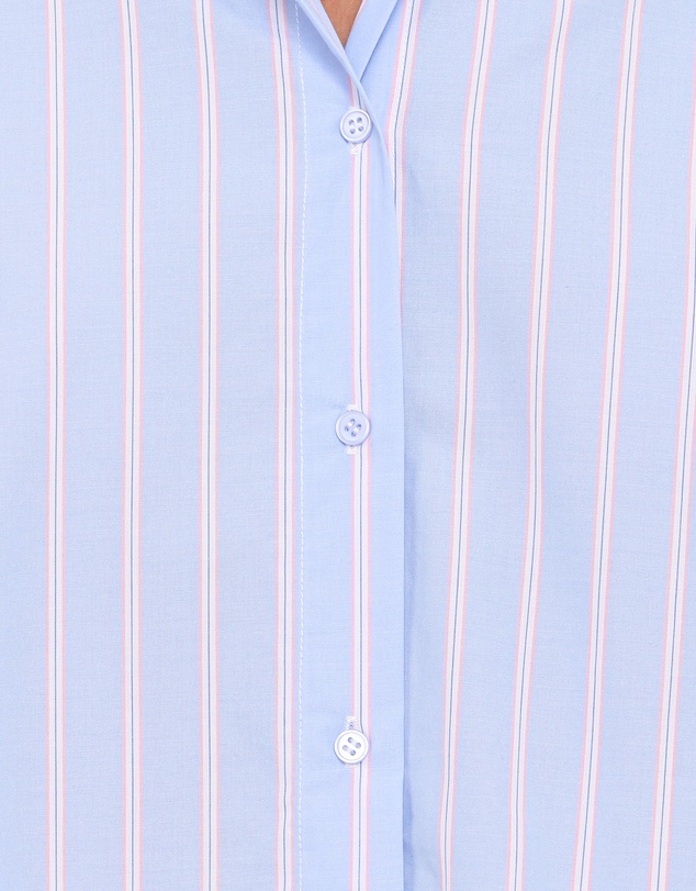 Petal & Pup - Zella Puff Sleeve Button Up Shirt - Blue White Stripe