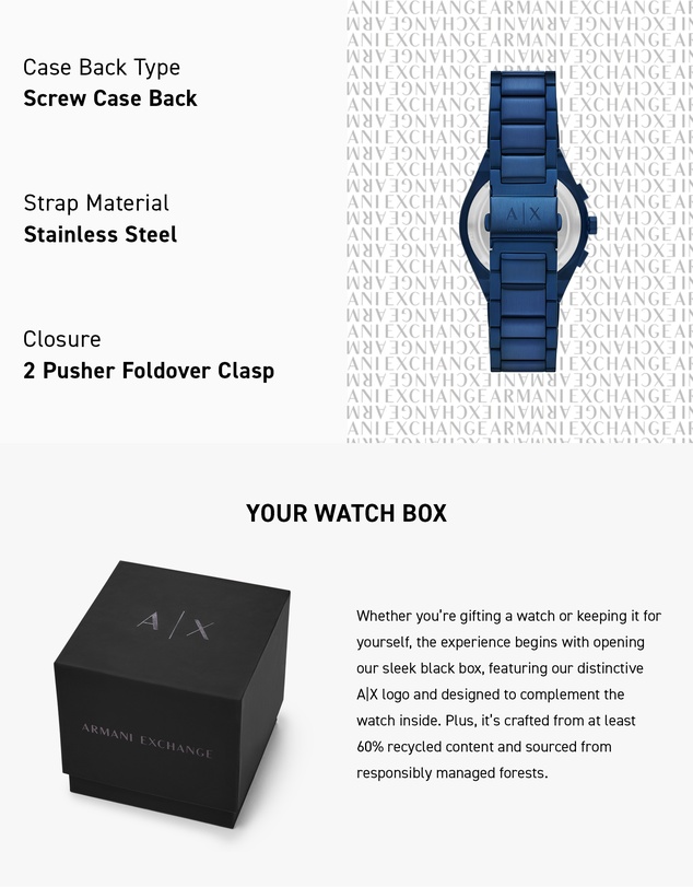Armani Exchange - Blue Chronograph Watch