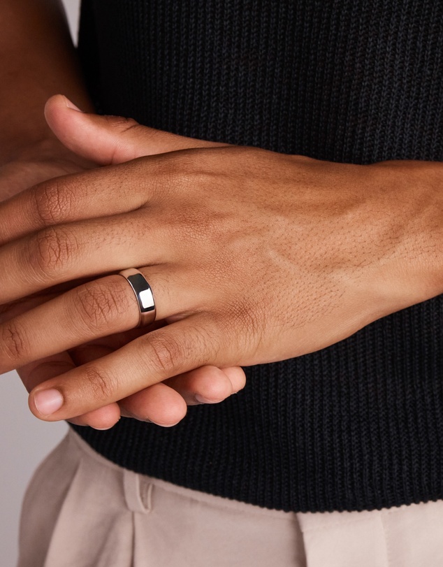 Michael Hill - 7mm Flat Bevelled Wedding Band in Sterling Silver