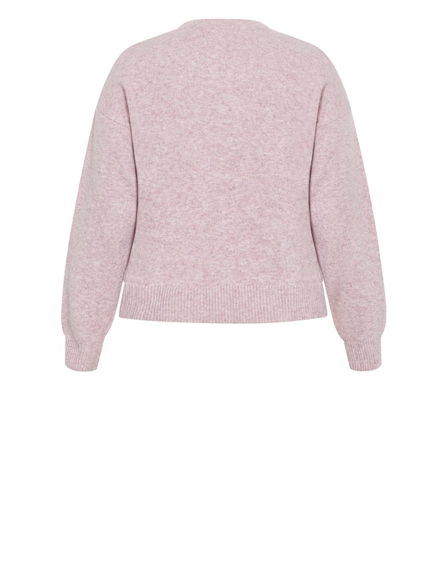 City Chic - Plus size Soho Crew Knit Jumper - pink marle