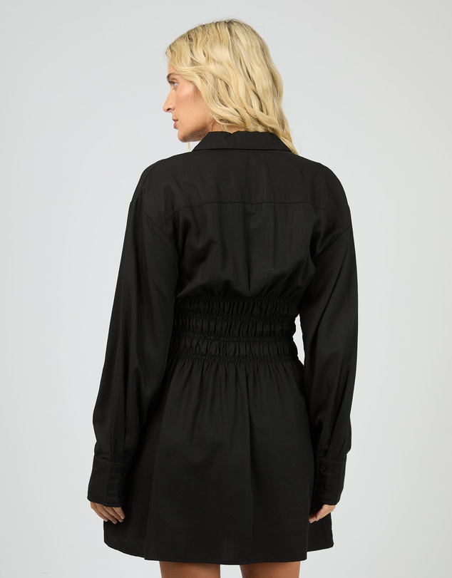 All About Eve - Aae Ruched Shirt Dress Black