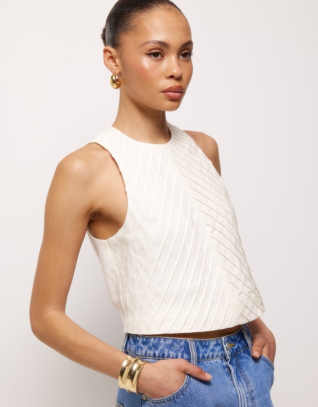 AERE - Maris Pintuck Linen Top