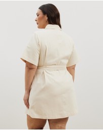 Atmos&Here Curvy - Amy Cotton Drill Mini Shirt Dress