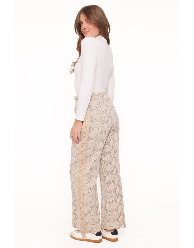 Petal & Pup - Fletcher Denim Racer Pants - Snake Print