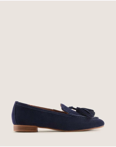 Shelly Shen - Latice Loafers Navy Suede