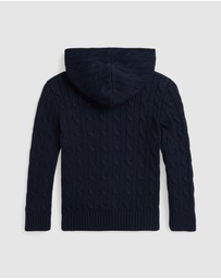Polo Ralph Lauren - Cable Cotton Hooded Full-Zip Sweater - ICONIC EXCLUSIVE - Babies-Kids