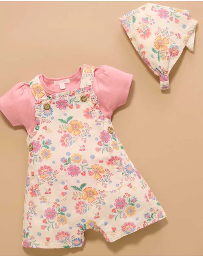 Purebaby - Linen Blend Overall Set -Kids-Babies