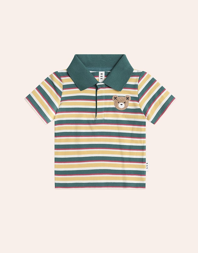 Huxbaby - Hux Stripe Polo Tee - Babies-Kids