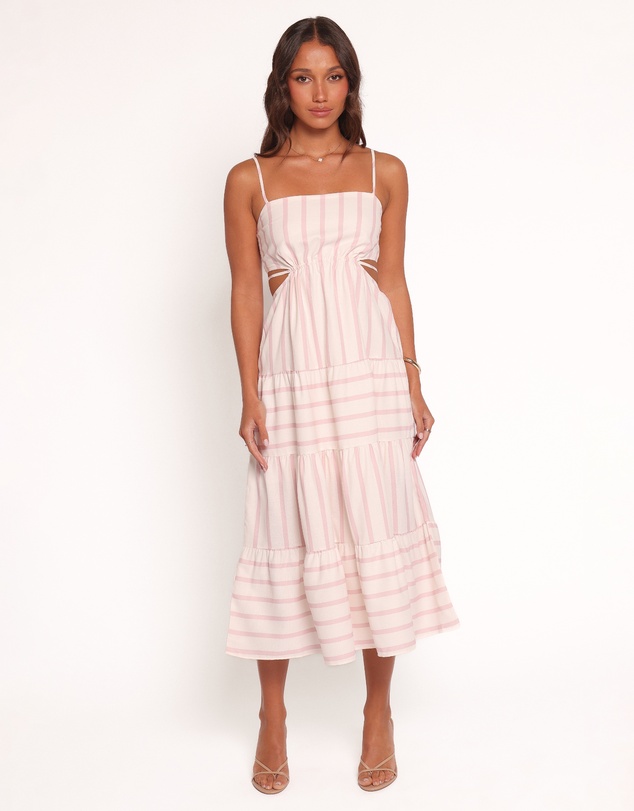 Petal & Pup - Evelin Midi Dress - Pink Stripe