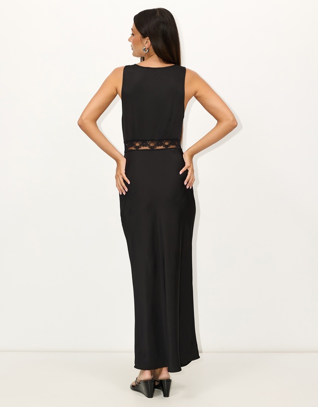 Dazie - Moonlit Lace Satin Maxi Dress