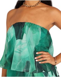 Petal & Pup - Bloom Strapless Maxi Dress - Green Floral