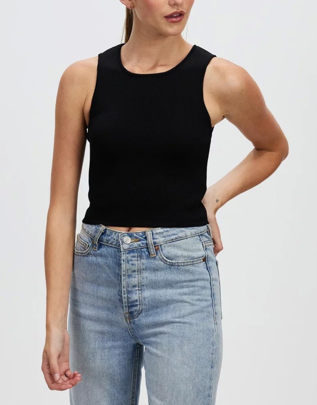 DRICOPER DENIM - Cami Black Knit Top